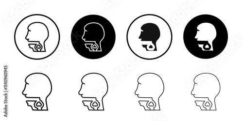 Swallowing reflex icon Simple thin outline