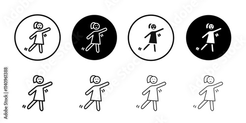 woman dancing icon Simple thin outline