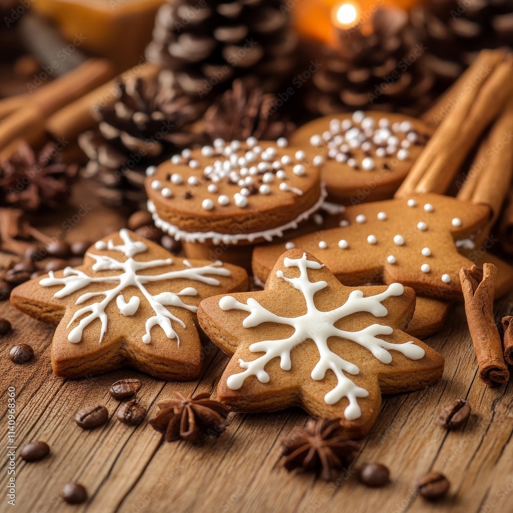 Christmas aromas: gingerbread, cookies, coffee, spices