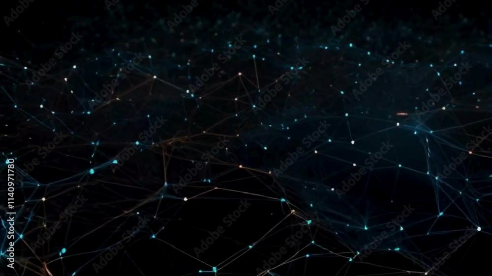  A visually striking abstract image of a complex network of interconnected points and lines, creating a sense of depth and dimension. The image evokes feelings of connectivity, technology, and the dig