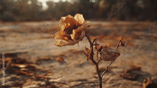 Nature's cycle: a wilting flower demonstrates the passage of time.