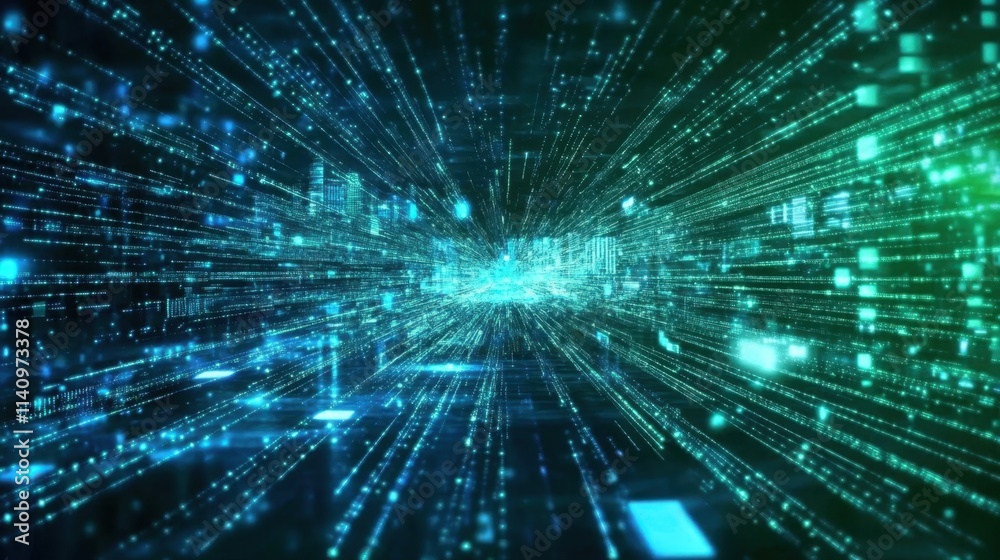Explore the intersection of AI, big data, and internet networking in this 3D illustration. Explore the intersection of AI, big data, and internet networking in this 3D illustration.