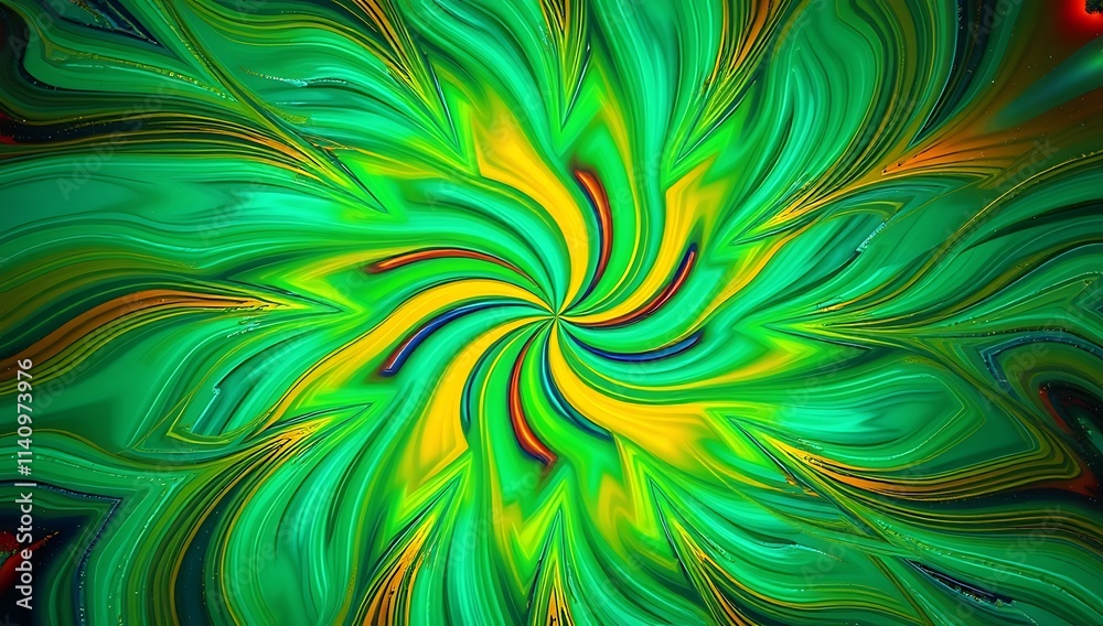 Abstract Swirling Green Yellow Pattern Design Abstract Swirling Green Yellow Pattern Design