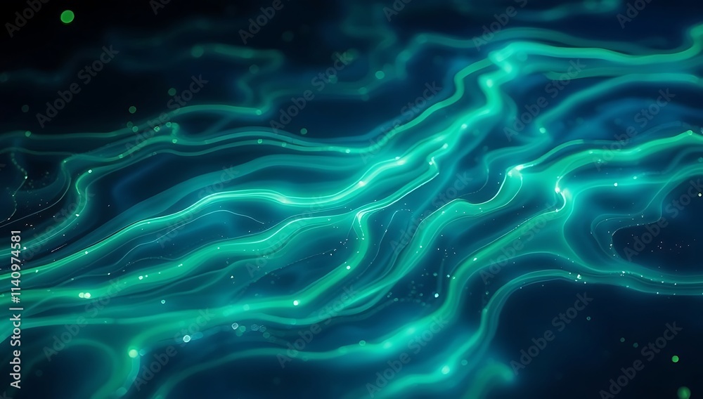 Abstract Teal Swirling Light Patterns Background Abstract Teal Swirling Light Patterns Background