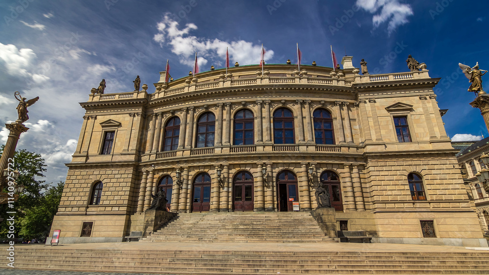 The Rudolfinum Prague timelapse hyperlapse, a beautiful neo-renaissance building which is home to the Czech Philharmonic Orchestra. The Rudolfinum Prague timelapse hyperlapse, a beautiful neo-renaissance building which is home to the Czech Philharmonic Orchestra.