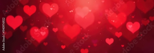 Wallpaper Mural Defocus light red Background. Hearts Bokeh with blick Valentine's Day Card Torontodigital.ca