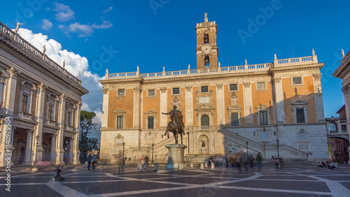 Φωτογραφία Capitoline hill landmark square timelapse hyperlapse surrounded by neo classic m