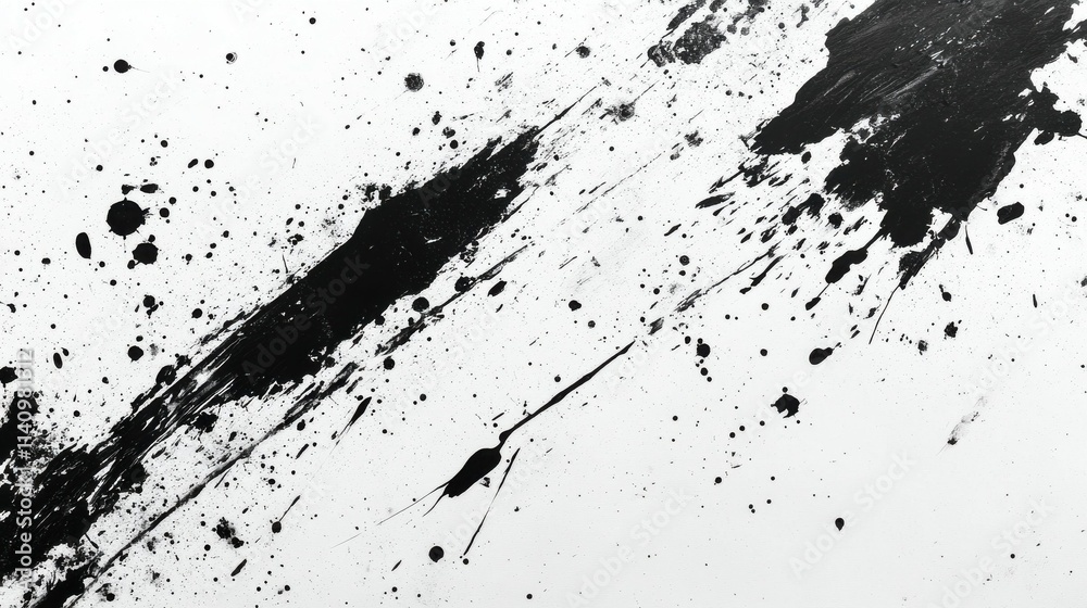 Black and white grunge texture with splattered ink and chaotic patterns Black and white grunge texture with splattered ink and chaotic patterns
