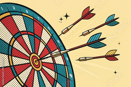 Comic Illustration Dart Sport