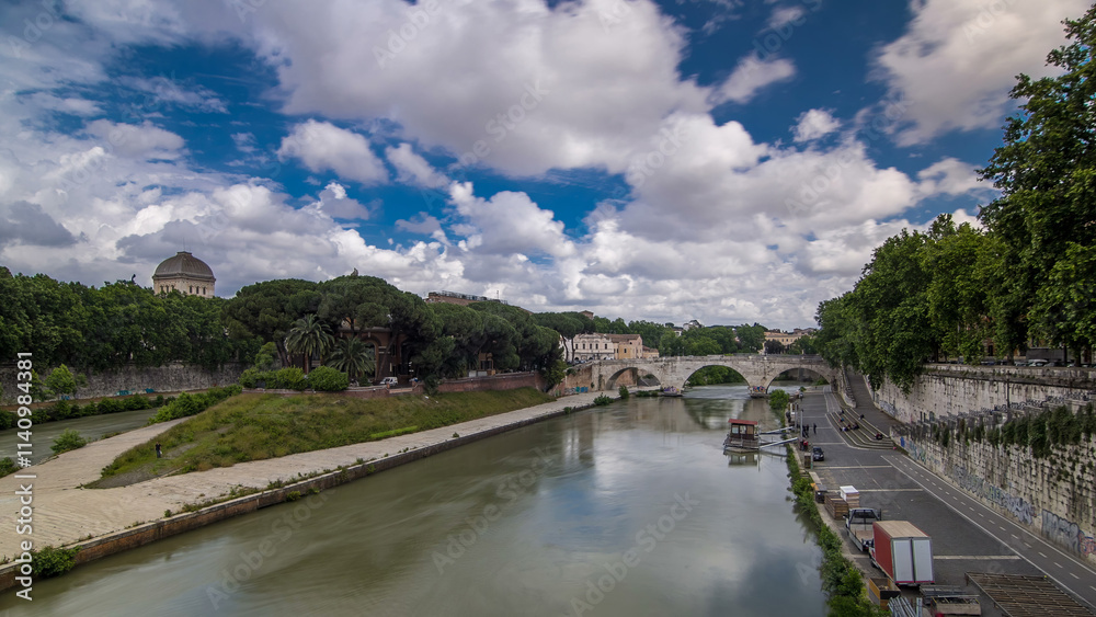 isola tiberina timelapse hyperlapse is the biggest island of tibera river in rome. isola tiberina timelapse hyperlapse is the biggest island of tibera river in rome.