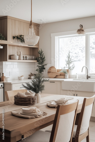 Wallpaper Mural Modern Minimalist Chic Kitchen for Christmas in Rustic Style Torontodigital.ca