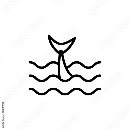 Fish line icon. Seafood product sign, ocean fish cooking or culinary ingredient symbol. Best for menus of restaurants, cafes, bars and food courts