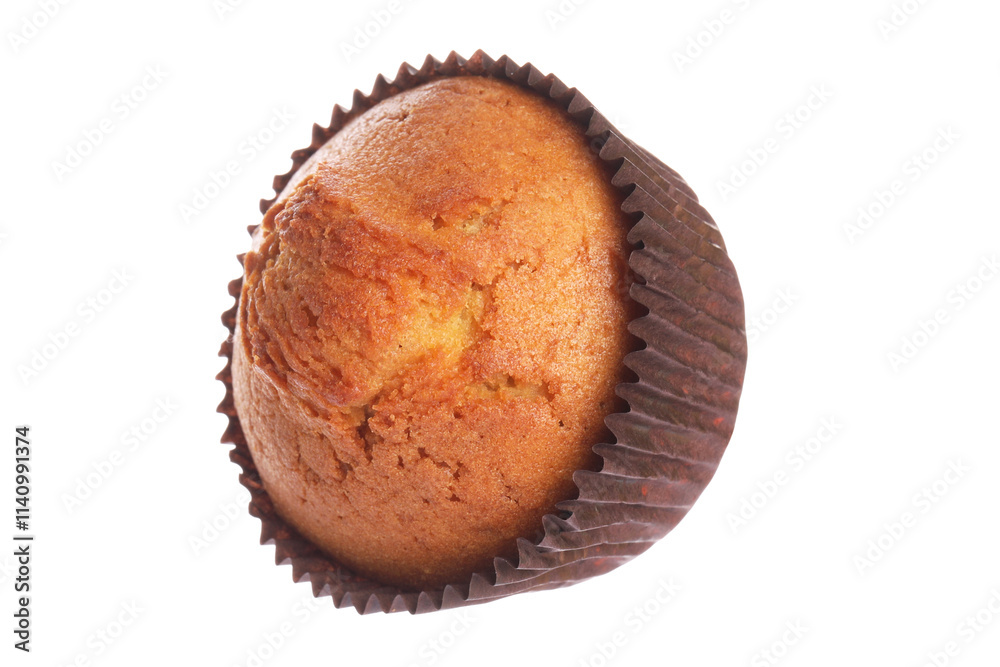 One delicious sweet muffin isolated on white One delicious sweet muffin isolated on white