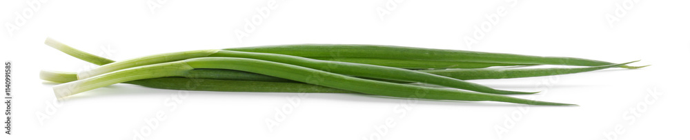 Fresh ripe green onions isolated on white Fresh ripe green onions isolated on white