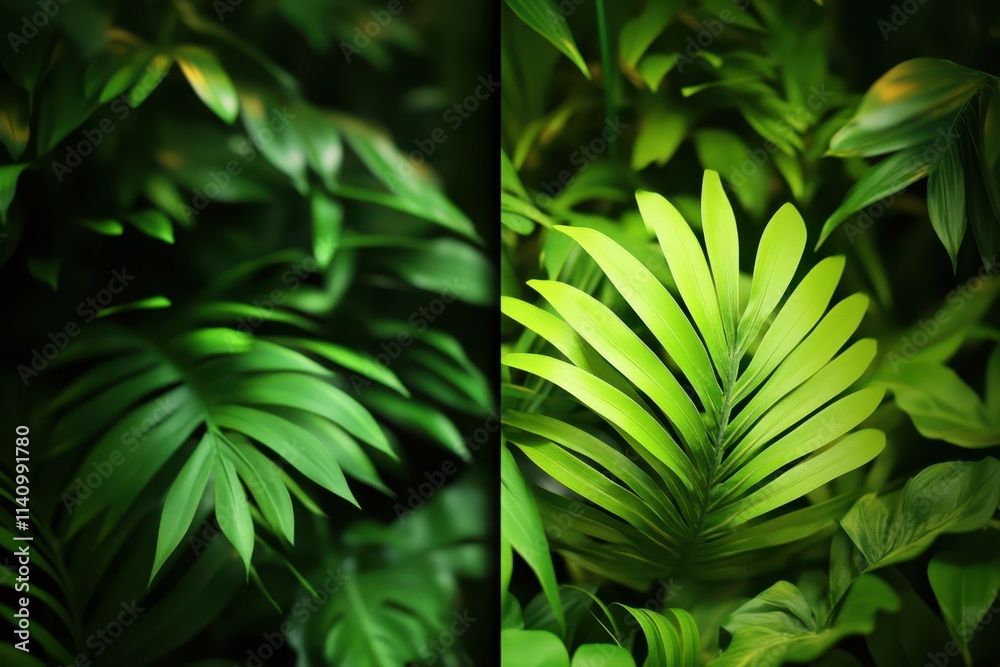 Obraz premium a green leaf background with a blur effect