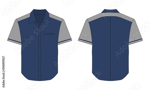 Short sleeve formal work shirt mockup