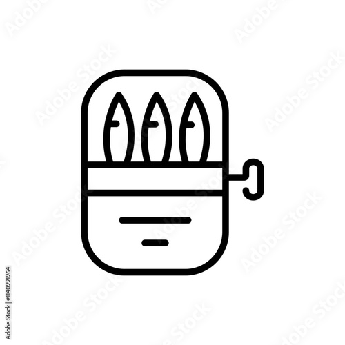 Canned sardines fish outline icon