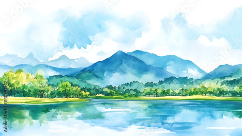 Simple watercolor illustration for tamil nadu day with famous tamil nadu landscape