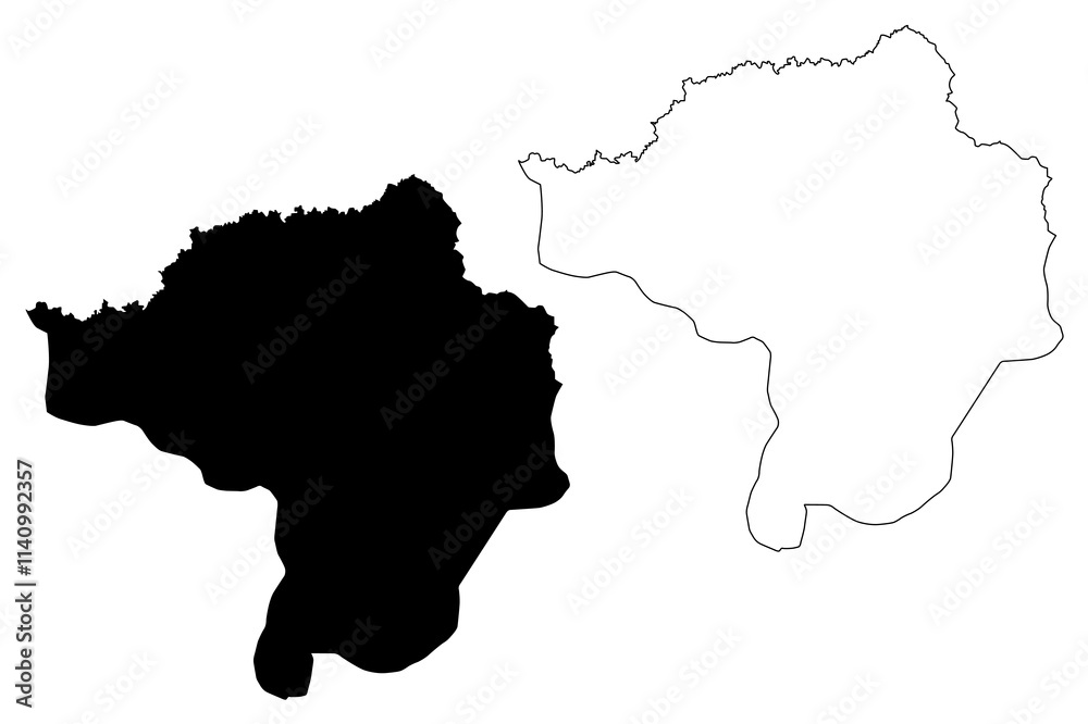 Butha-Buthe District (Districts of Lesotho, Kingdom of Lesotho) map vector illustration, scribble sketch Butha Buthe map Butha-Buthe District (Districts of Lesotho, Kingdom of Lesotho) map vector illustration, scribble sketch Butha Buthe map