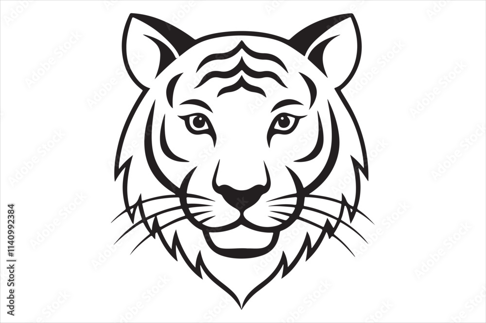 Illustration of a tiger head Illustration of a tiger head