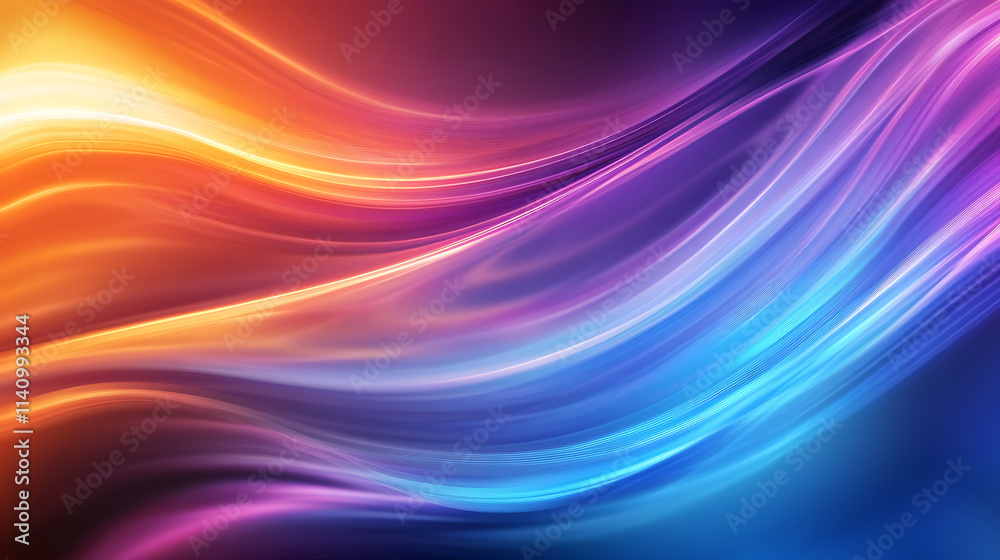 Fototapeta premium Smooth blue, orange and purple gradient background with a blur effect