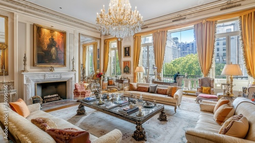 Elegant Living Room with Luxurious Decor and Stunning View