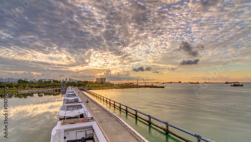 Photography Beautiful sunrise at Marina Barrage timelapse