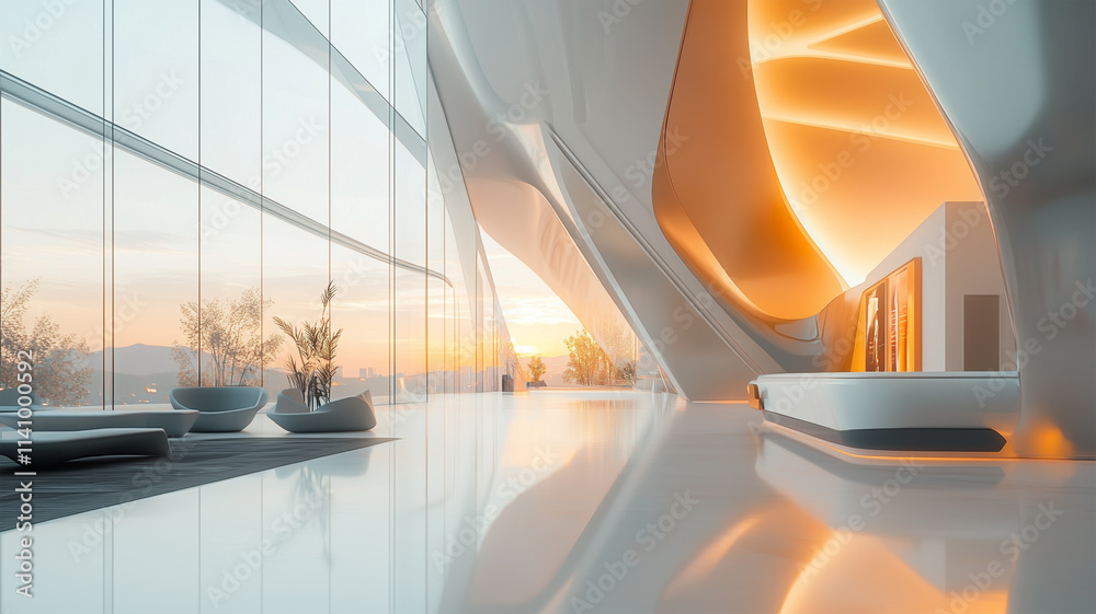 Obraz premium 冷静な雰囲気の半導体工場セキュリティゲート