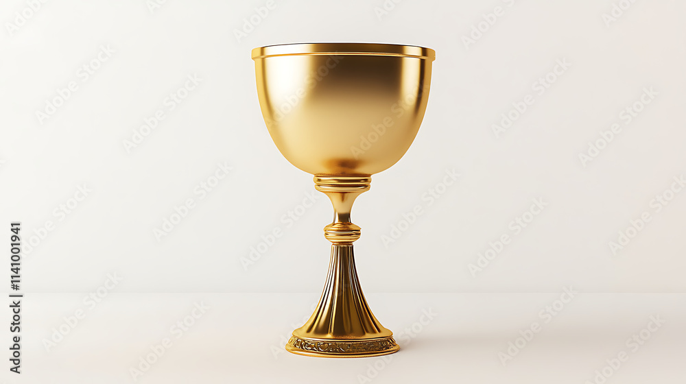 One single golden chalice isolated on white background One single golden chalice isolated on white background
