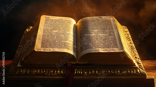 Open book with ark of the covenant