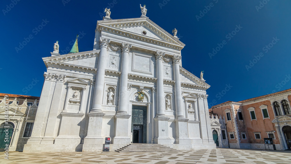 Obraz premium Church of San Giorgio Maggiore on the island timelapse hyperlapse.