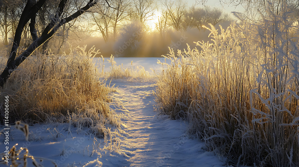 Obraz premium light reflection of icy frost crystals