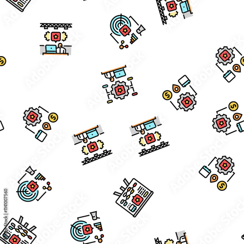 event agency party business vector seamless pattern thin line illustration