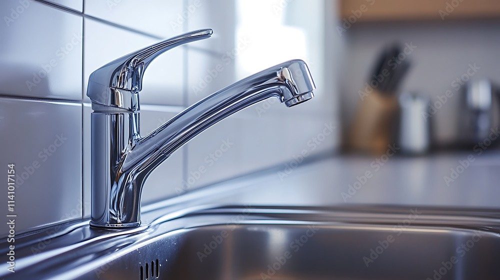Minimalist kitchen with simple sink and faucet Minimalist kitchen with simple sink and faucet