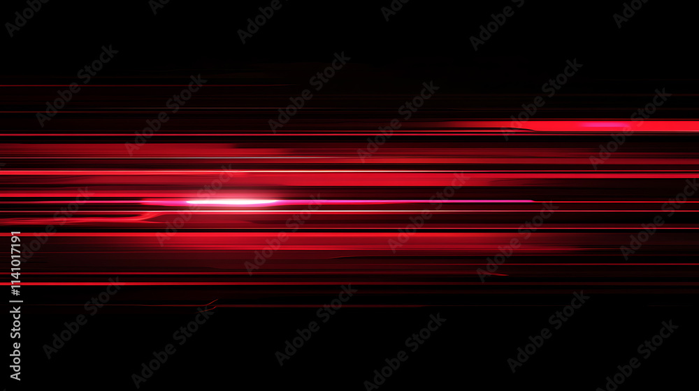 Red light streaks on a black background with glowing horizontal lines in a high speed motion blur effect Red light streaks on a black background with glowing horizontal lines in a high speed motion blur effect