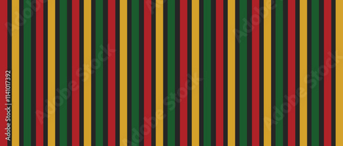 Background for Black History Month. Vector illustration in the colours of the African flag.