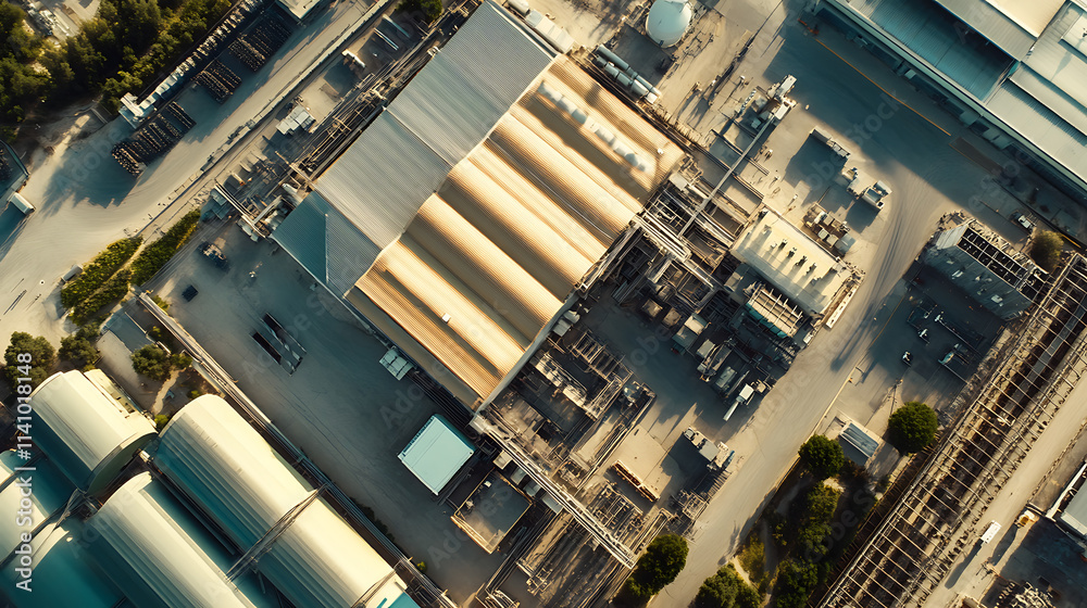 Modern industrial area aerial view and cloud computing concept, communication network, industry 4, 0, factory automation Modern industrial area aerial view and cloud computing concept, communication network, industry 4, 0, factory automation