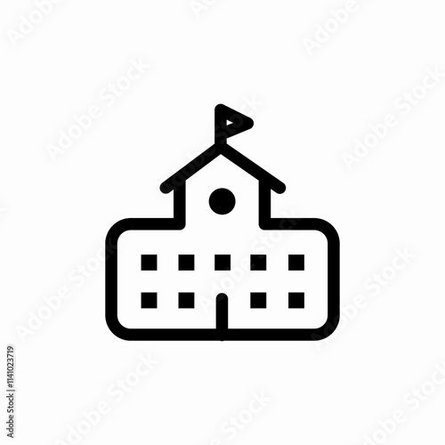 school building icon sign vector