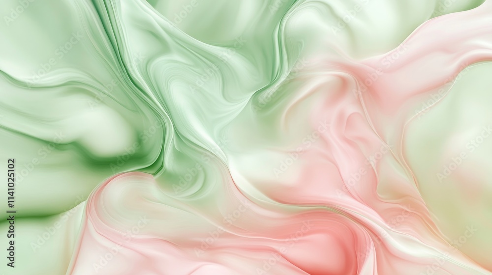 Obraz premium Soft, flowing abstract design in pastel colors, evoking a serene and calming atmosphere.