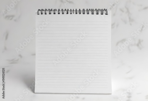 Blank spiral notepad isolated on white background, flat lay, notepad