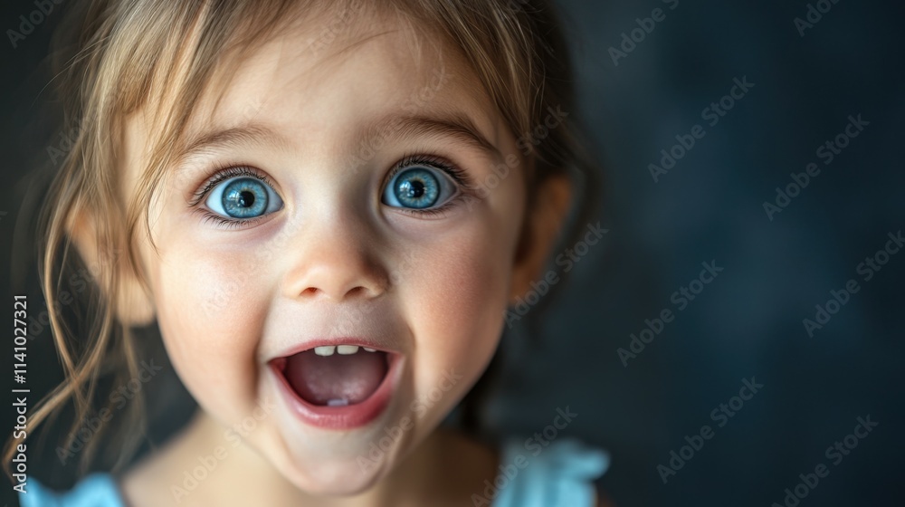 Surprised and happy little girl's face Surprised and happy little girl's face