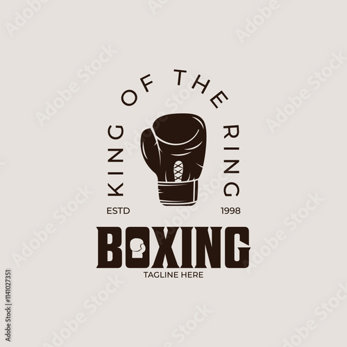 boxing badge emblem logo vector vintage illustration template icons graphic design, sign or symbol