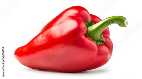 Fresh Red Bell Pepper Isolated on White Background for Recipes