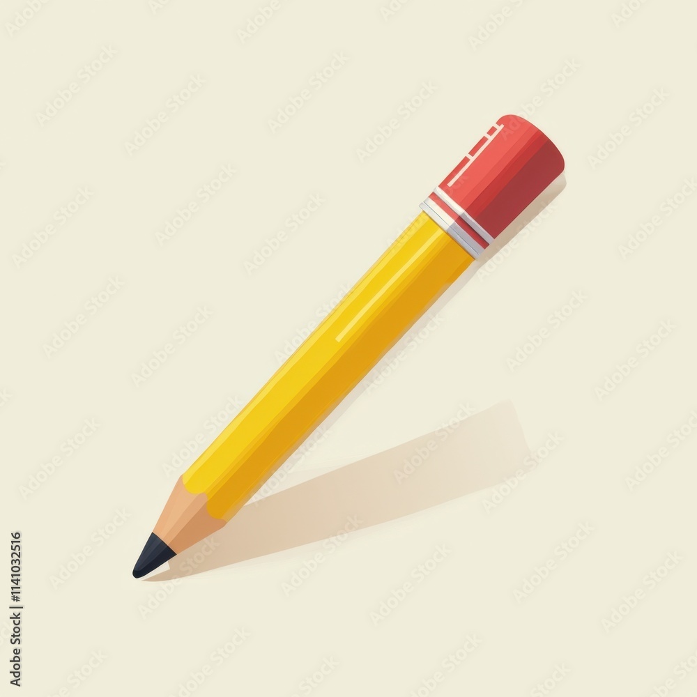 Yellow Pencil with Red Eraser Icon Yellow Pencil with Red Eraser Icon