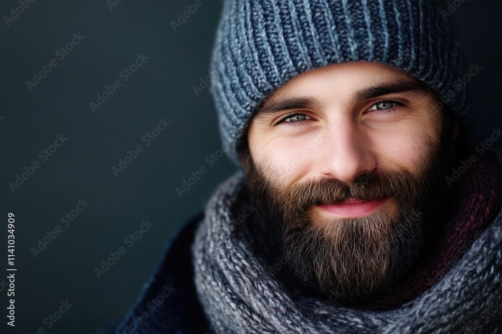 Stylish man in winter accessories showcasing male fashion. Stylish man in winter accessories showcasing male fashion.
