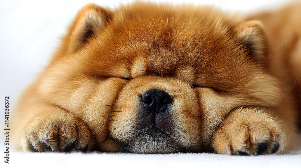 Adorable fluffy puppy sleeping soundly. Adorable fluffy puppy sleeping soundly.