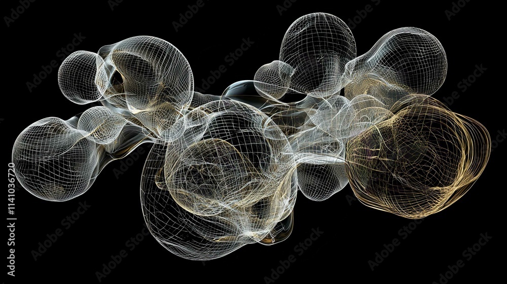Obraz premium Abstract Blue Smoke Wave Fractal Design with Smooth Curves and Patterns