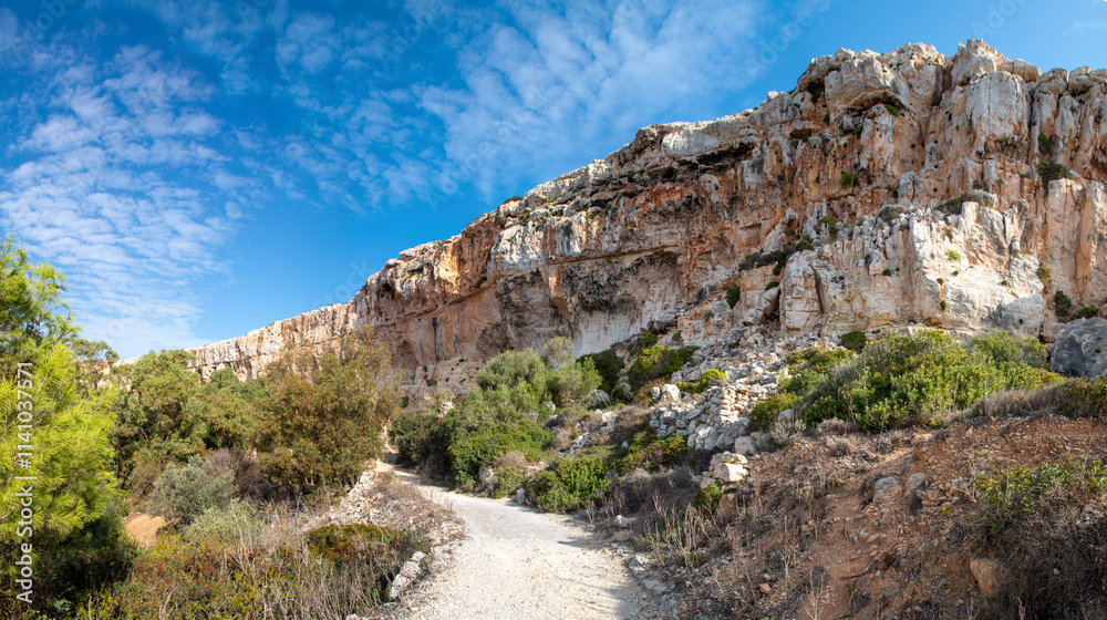 Dingli rock formation near Dingli Cliffs Tramuntana Northern Republic of Malta