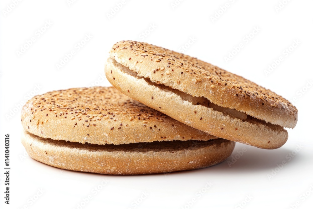 freshly baked hamburger bread isolated on white background freshly baked hamburger bread isolated on white background