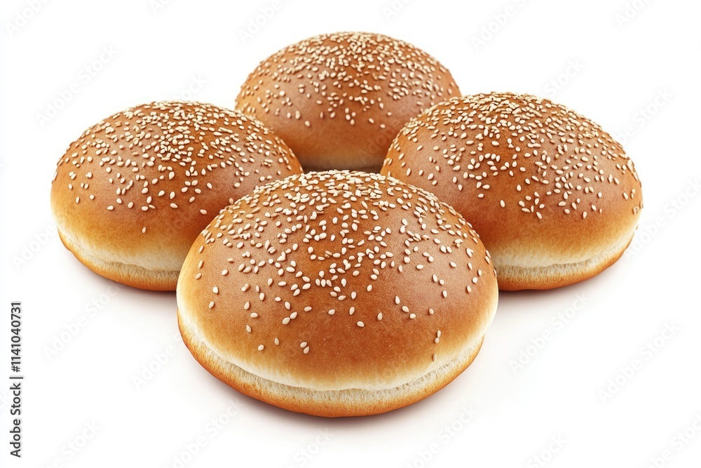 freshly baked hamburger bread isolated on white background freshly baked hamburger bread isolated on white background